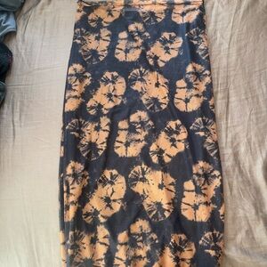 Tie-Dye Black and Orange Women's Skirt
